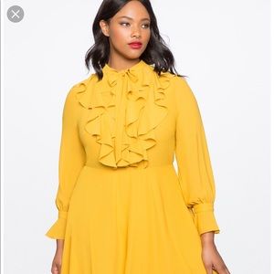 Eloquii Tie Front Dress (Mustard) size 16